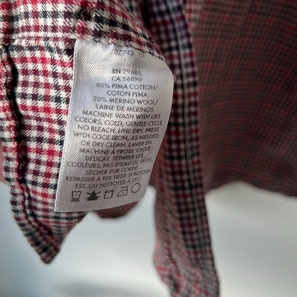 Pendleton Canterbury Cloth Flannel Shirt Pima Cotton Merino Wool Size Small - Picture 7 of 9